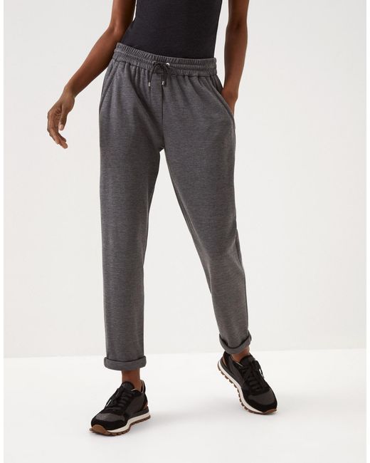 Brunello Cucinelli Gray Drawstring Tapered Sweatpants