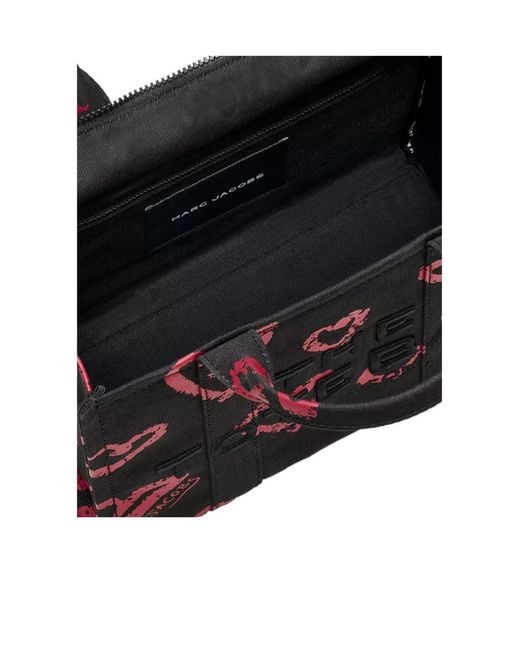 Marc Jacobs Black The Medium Heart Print Tote Bag