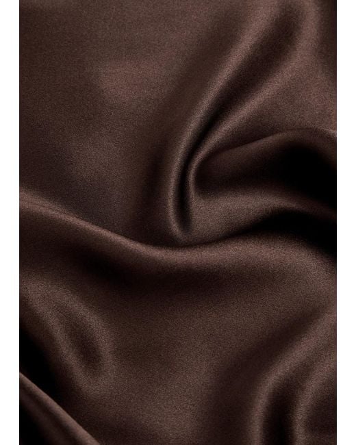 Reformation Brown Frankie Silk Maxi Dress