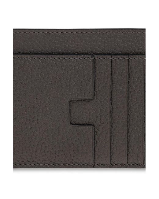 Tom Ford Gray Logo Card Holder for men