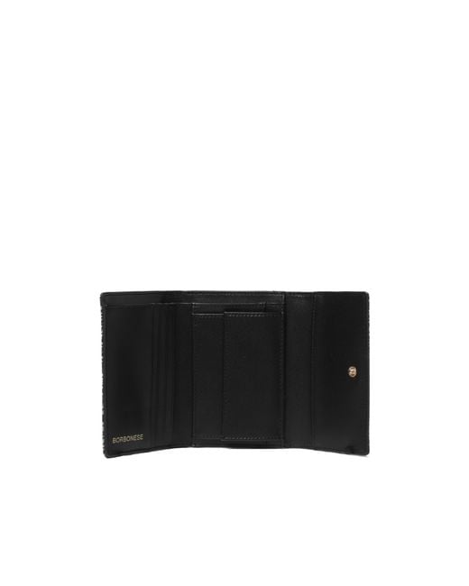 Borbonese Gray Medium Tri-Fold Wallet