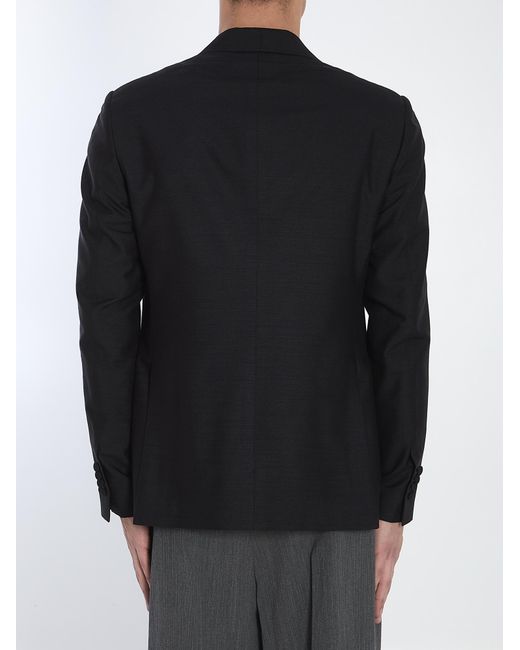 Lardini Black Shawl-Collar Single-Breasted Blazer for men