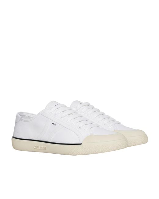 Céline White Alan As-01 Lacing Low-Cut Skate Shoes for men