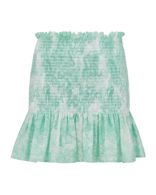 Dior Green Iviera Ruffled Miniskirt