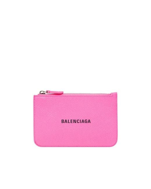 Balenciaga Pink Portamonete Lungo E Portacarte Cash Grande Da Donna