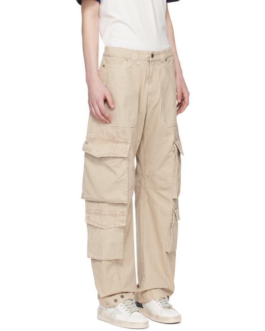 Golden Goose Deluxe Brand Natural Straight-Leg Cargo Trousers for men