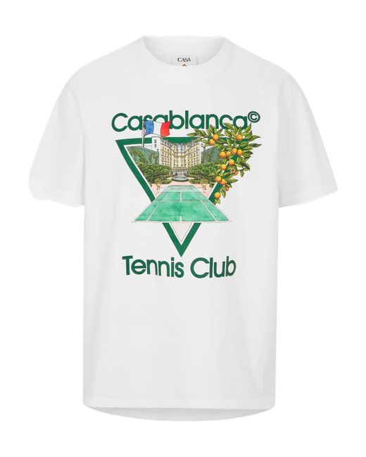 Casablanca White Logo Crew Neck T-Shirt for men
