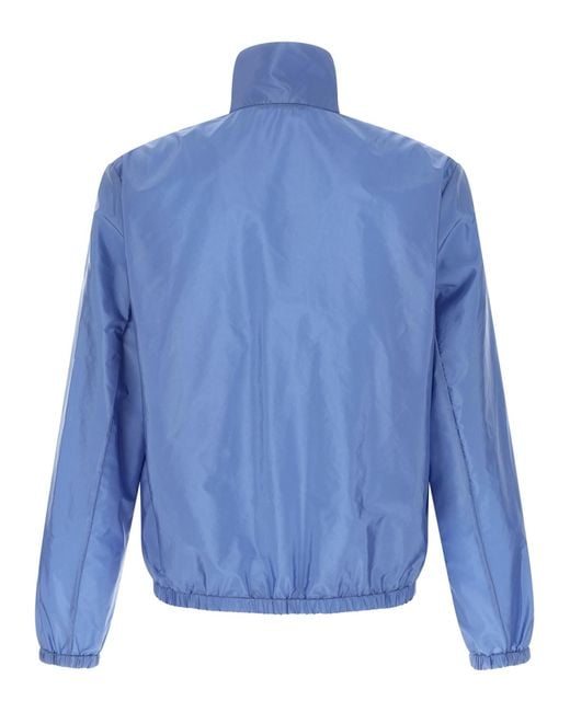 Prada Blue High-Neck Nylon Jacket for men