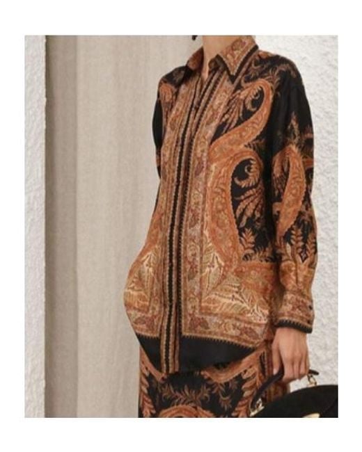 Zimmermann Brown Hypnotic Relaxed Shirt