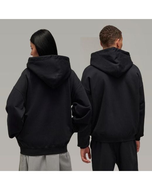 Y-3 Black Logo Printed Zip-Up Hoodie for men