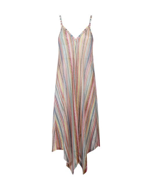 Missoni Natural V-Neck Zig-Zag-Pattern Dress