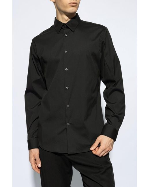 Theory Black Sylvain Cotton Shirt for men