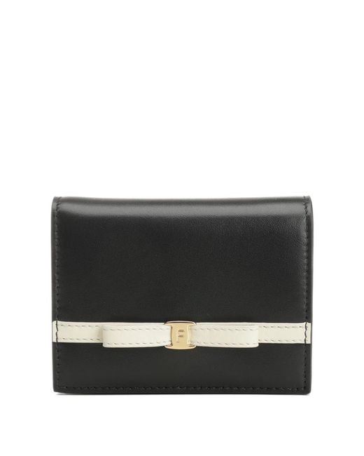 Ferragamo Black Ferragamo Bow Detailed Folded Wallet