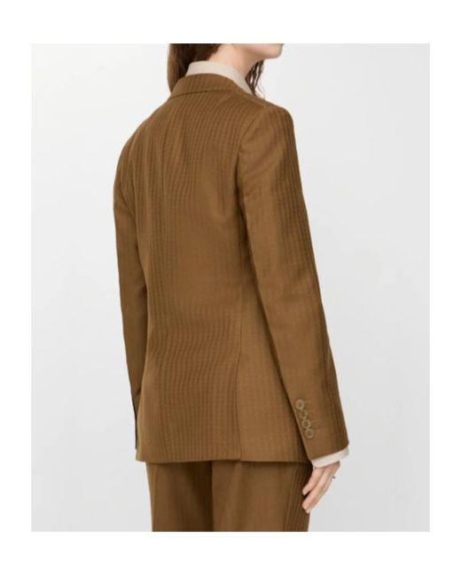 Burberry Brown Single-Breasted Tailored Blazer