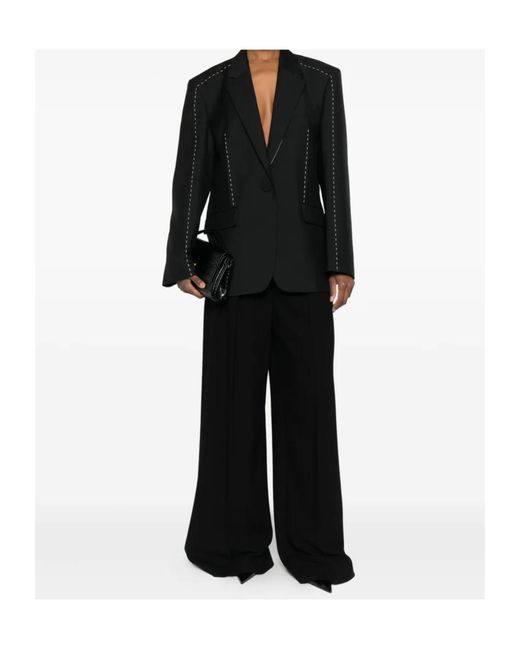 Rohe Black Contrast-Stitching Single-Breasted Blazer