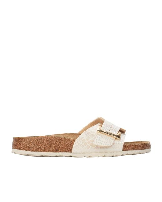 Birkenstock White Single-Band Slide Sandal