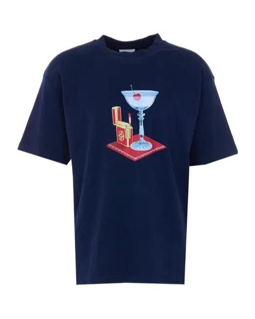 Drole de Monsieur Blue Printed T-Shirt for men