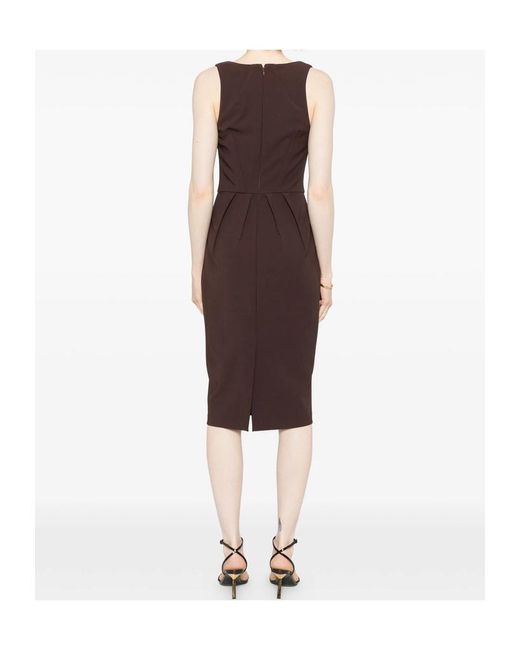 Elisabetta Franchi Purple Pleated V-Neck Dress