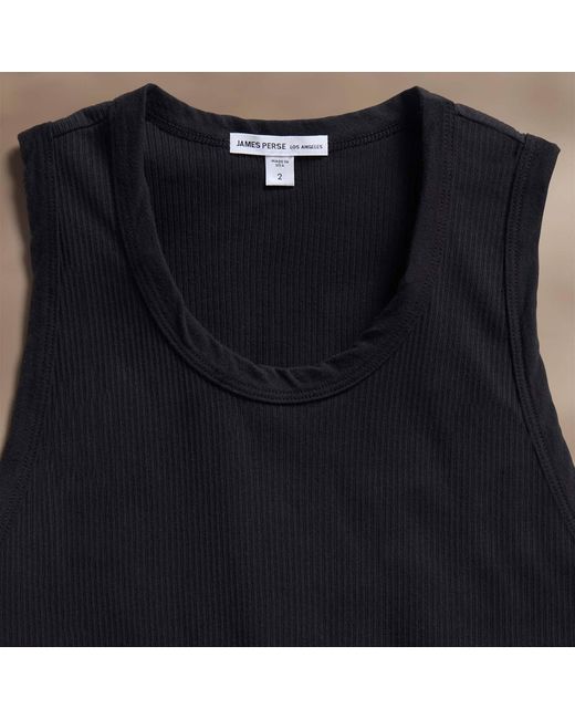 James Perse Black Ribbed Crewneck Tank Top for men
