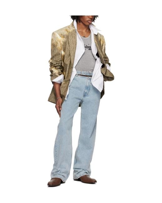 Y. Project Blue Y Belt Jeans for men