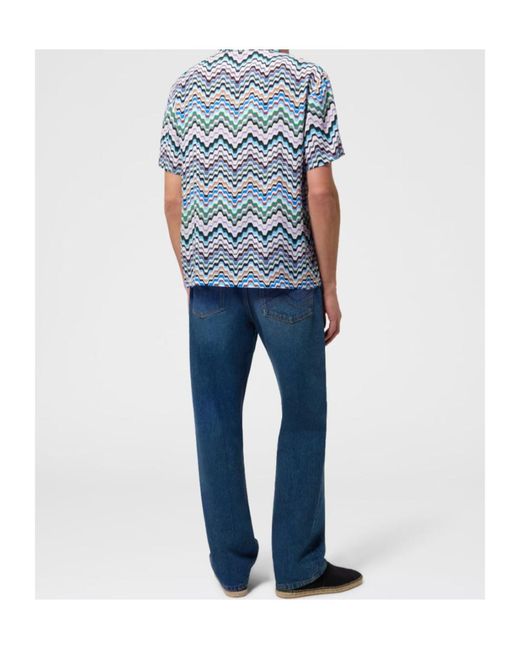 Missoni Blue Zigzag Shirt for men