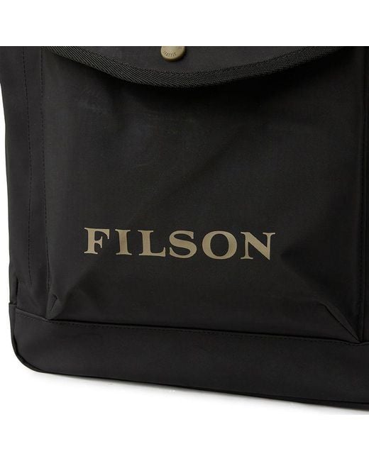 Filson Black Logo Print Backpack for men