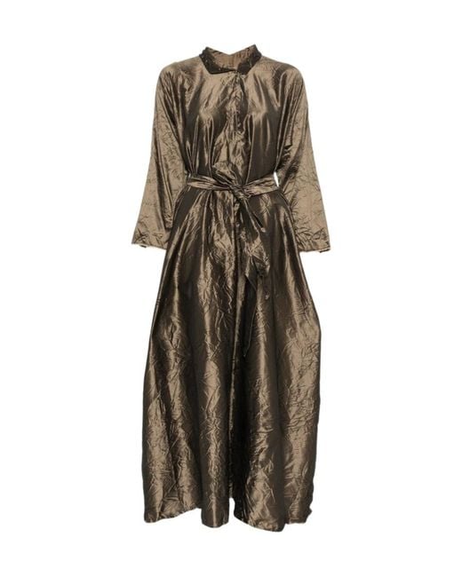 Daniela Gregis Multicolor Crinkled-Finish Maxi Dress