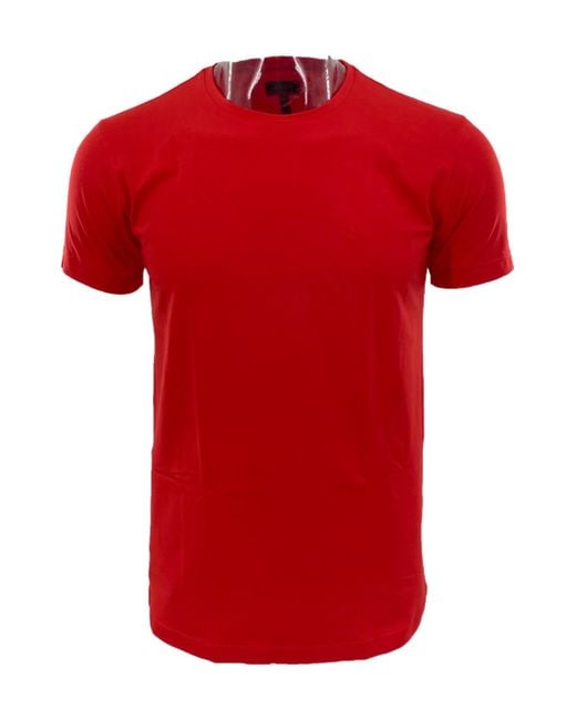 Armani Jeans Red Item O-Neck Short-Sleeved T-Shirt for men