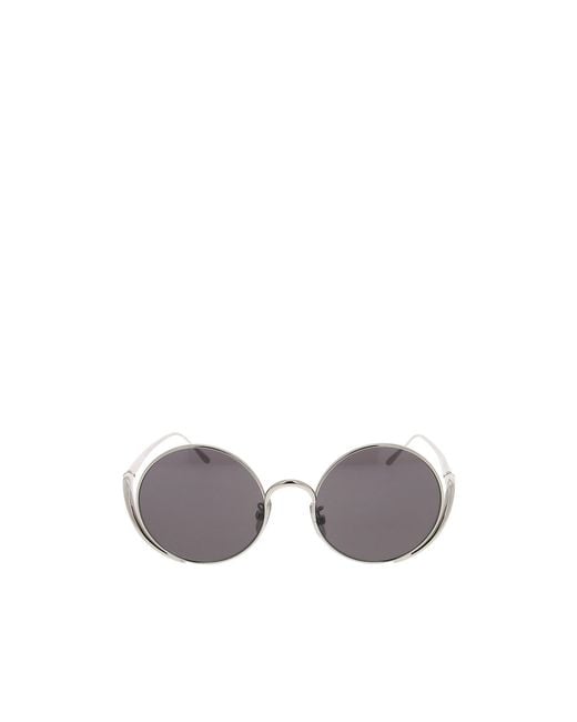 Loewe White Round Frame Sunglasses