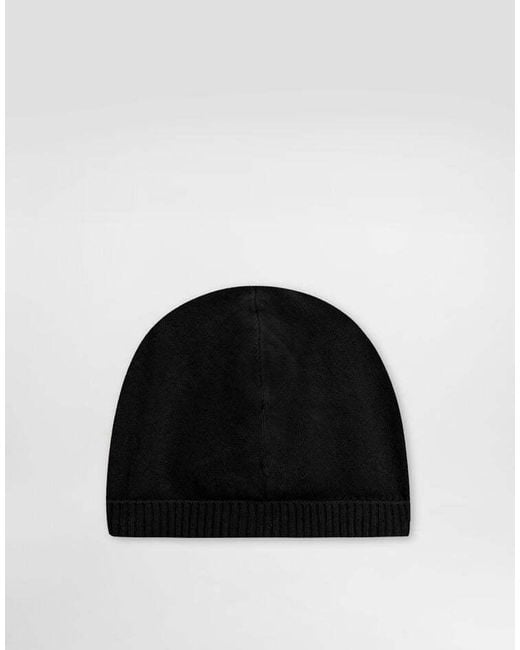 Dolce & Gabbana Black Turn-Up Hem Knitted Beanie