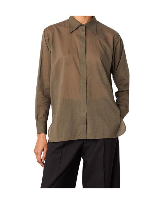 Officine Generale Brown Translucent Shirt