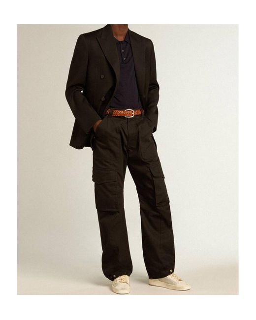 Golden Goose Deluxe Brand Black Double Breasted Tailored Blazer for men