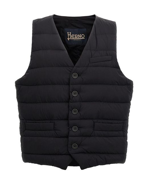 Herno Black Il Panciotto Vest for men