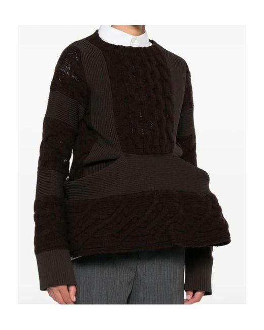 Sacai Black Long-Sleeved Sweater