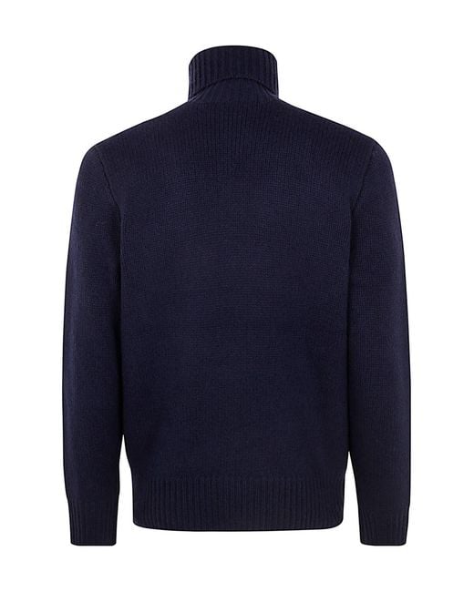 Polo Ralph Lauren Blue Long Sleeved Turtleneck Jumper for men