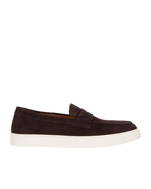 Doucal's Brown Slip-On Penny Loafers for men