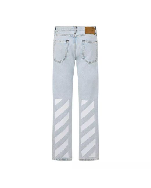 Off-White c/o Virgil Abloh Blue Diagonal Slim Jeans for men