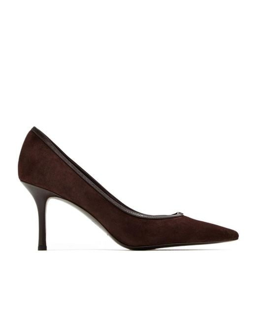 Tory Burch Brown 80Mm Double T-Buckle Pumps