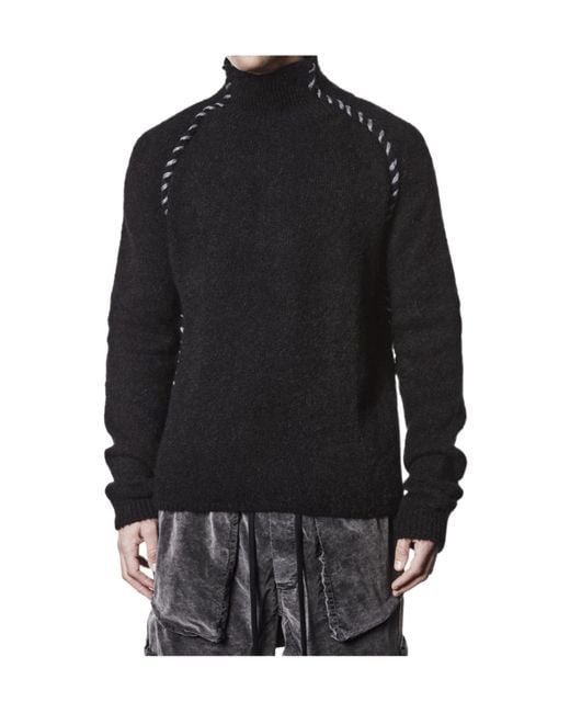 Thom Krom Black High-Neck Long-Sleeve Sweater for men