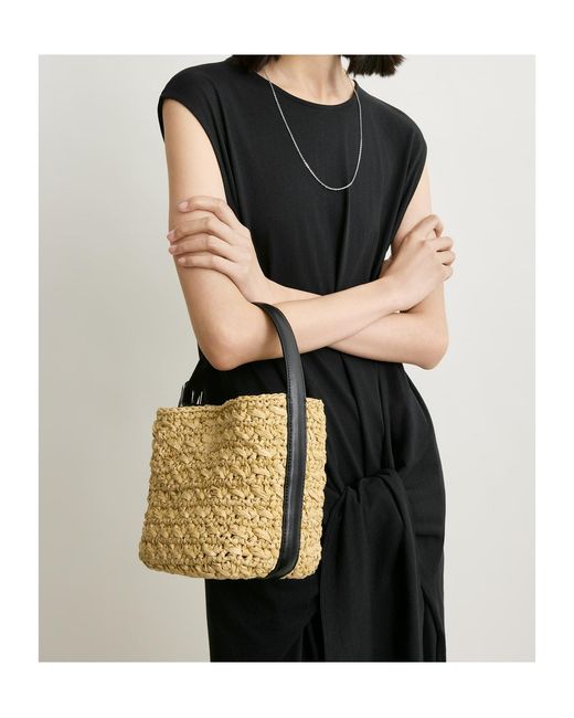 Totême White Small Belted Paper Raffia Tote