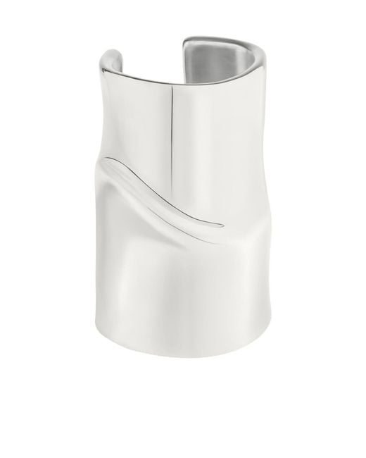 Courreges White Courrèges Melting-Effect Wide-Band Cuff Bracelet