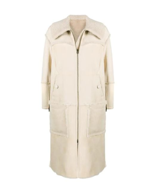 Closed Natural Leather Shearling Coat