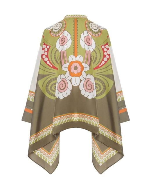 LaDoubleJ Metallic Silk Scarf Shirt With Placed Print