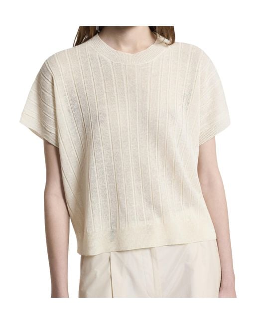 Peserico White Short-Sleeved Crewneck Jumper