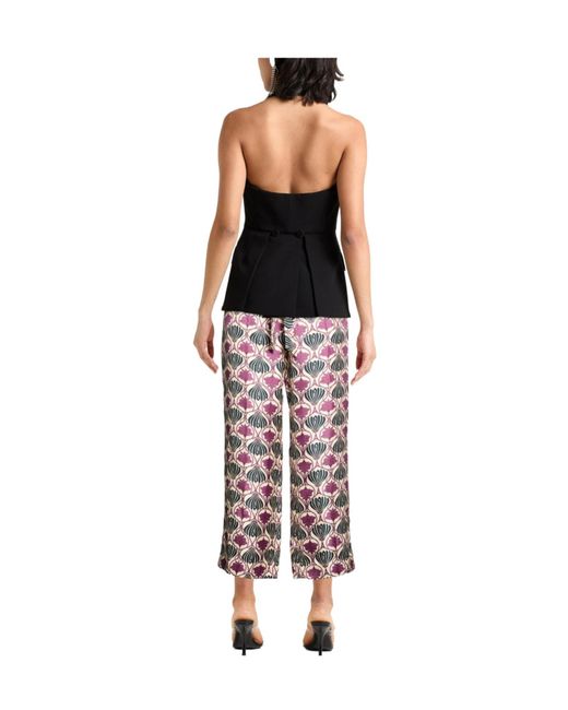 Max Mara White Printed Casual Trousers