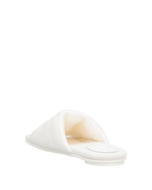 MM6 by Maison Margiela White Solid Color One-Strap Slippers