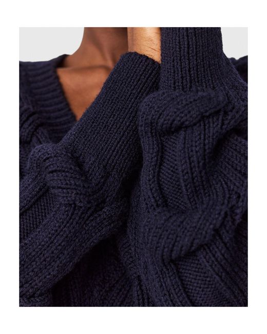 Stella McCartney Blue Chain V-Neck Knitted Jumper