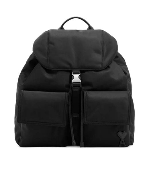 AMI Black Drawstring Backpack for men