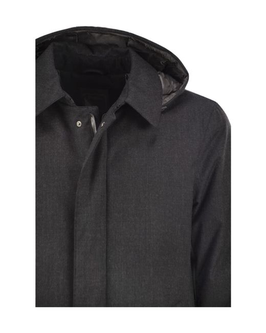 Herno Black Long-Sleeved Down Jacket for men