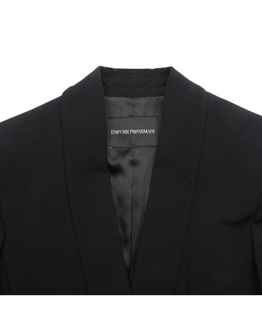 Emporio Armani Blue Single-Breasted Straight Hem Blazer